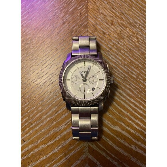 Fossil Chronograph Date Silver 50M Mens Watch FS-4663 - Picture 3 of 4